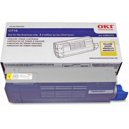 OKI 43866101 Yellow Toner Cartridge fro C710